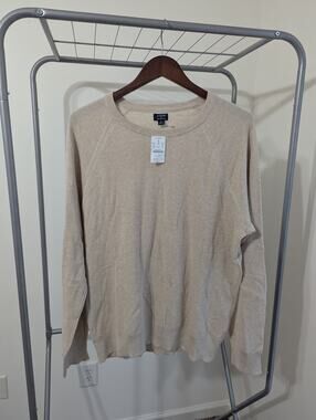 NWT J.Crew Factory Men's 100% Crewneck Sweater Beige Size XL CD617